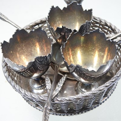Lot 24 - A Victorian silver plated novelty egg cruet,...