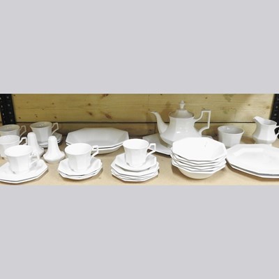 Lot 220 - A white glazed part dinner service, by Johnson...