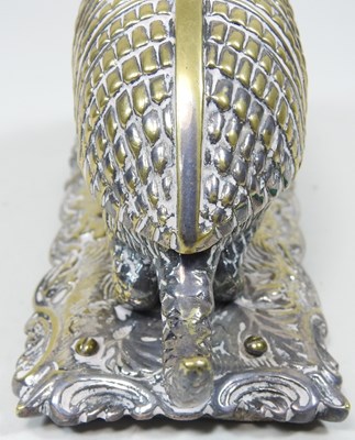 Lot 37 - A 19th century brass novelty inkwell, in the...