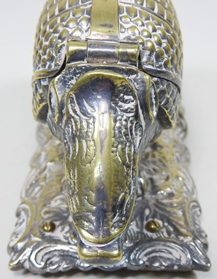 Lot 37 - A 19th century brass novelty inkwell, in the...