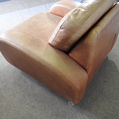 Lot 50 - An Art Deco style tan leather upholstered...