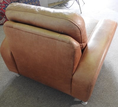 Lot 50 - An Art Deco style tan leather upholstered...