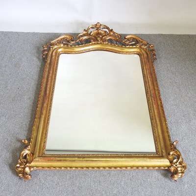 Lot 180 - A 19th gilt gesso framed wall mirror, of...