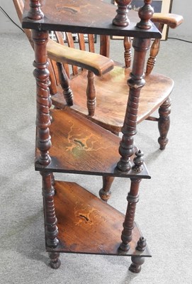 Lot 142 - A 19th century stick back armchair, together...