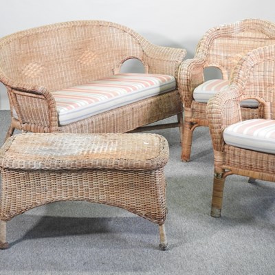 Lot 98 - A wicker conservatory suite
