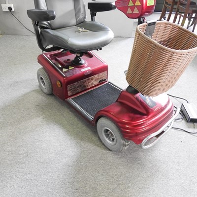 Lot 84 - A red Shoprider electric mobility scooter,...