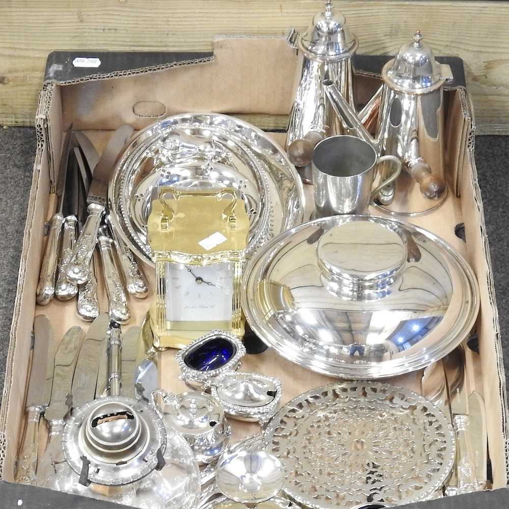 Lot 177 - A collection of silver plated items, to...