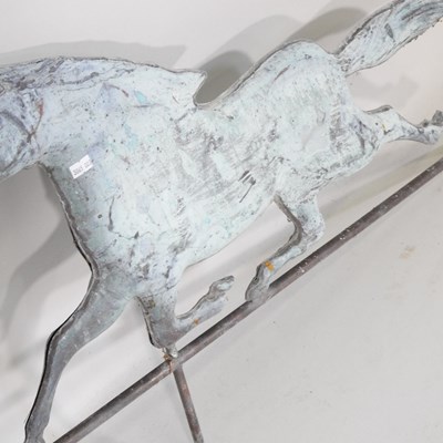 Lot 37 - A metal weather vane, in the form of a horse,...
