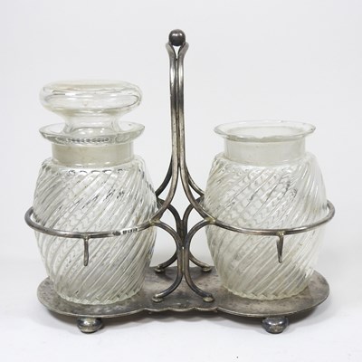 Lot 535 - A Victorian silver condiment stand, London...