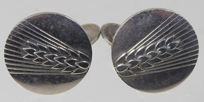 Lot 46 - A pair of Georg Jensen silver cufflinks, of...
