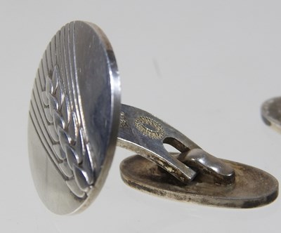 Lot 46 - A pair of Georg Jensen silver cufflinks, of...