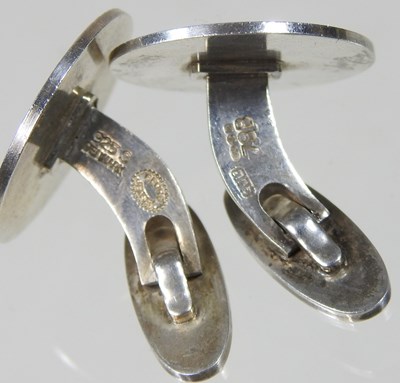 Lot 46 - A pair of Georg Jensen silver cufflinks, of...
