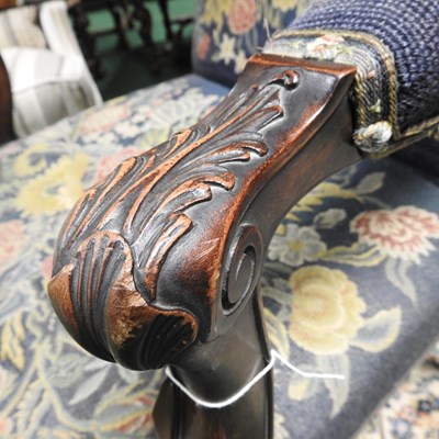 Lot 39 - A George III carved mahogany open armchair,...