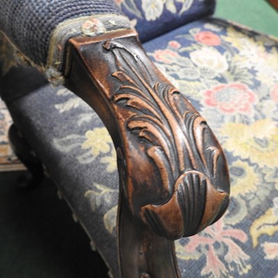 Lot 39 - A George III carved mahogany open armchair,...