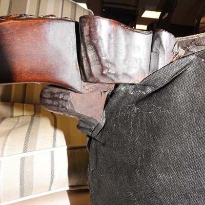 Lot 39 - A George III carved mahogany open armchair,...