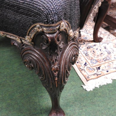 Lot 39 - A George III carved mahogany open armchair,...