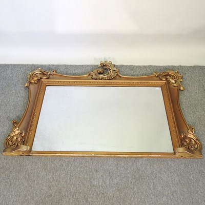 Lot 138 - A 19th century gilt framed over mantel mirror