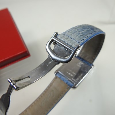 Lot 10 - A Must de Cartier silver cased vintage tank...