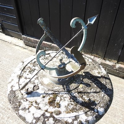 Lot 43 - A reconstituted stone sun dial, 95cm high