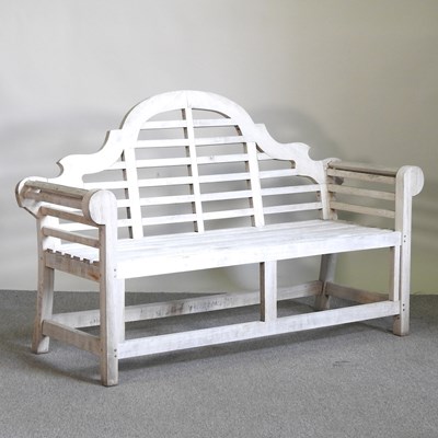 Lot 250 - A Lutyens design teak garden bench