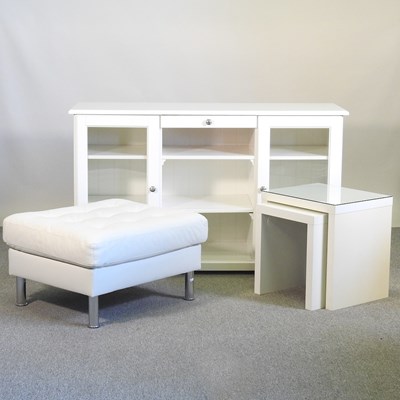 Lot 54 - A modern white sideboard, 145cm wide, together...