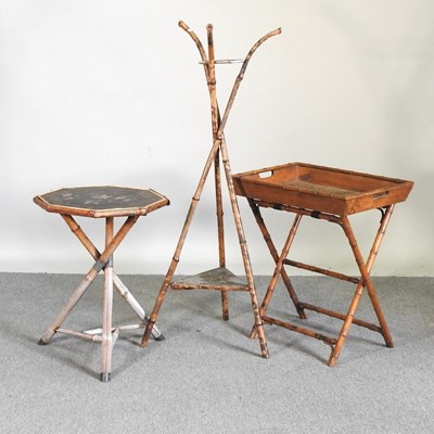 Lot 52 - A late 19th century bamboo butler's tray on a...