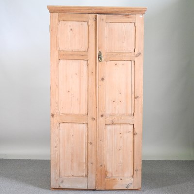 Lot 161 - An antique pine cabinet, enclosed by a pair of...