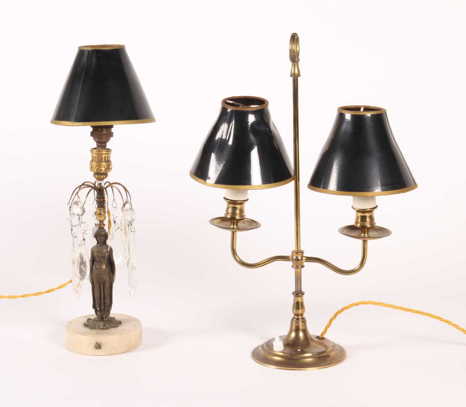 Lot 60 - A figural table lamp, having glass droplets...