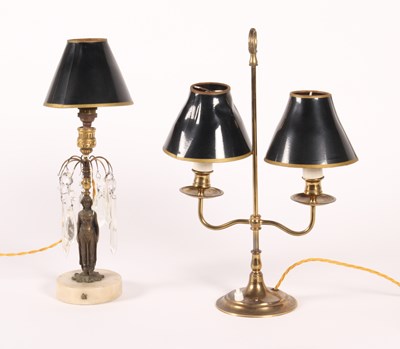 Lot 60 - A figural table lamp, having glass droplets...
