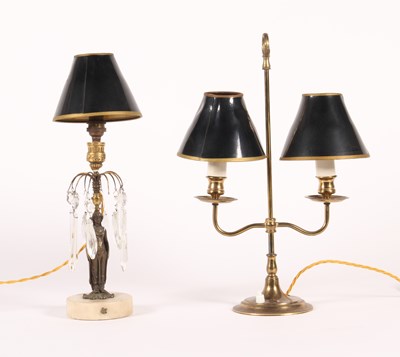 Lot 60 - A figural table lamp, having glass droplets...