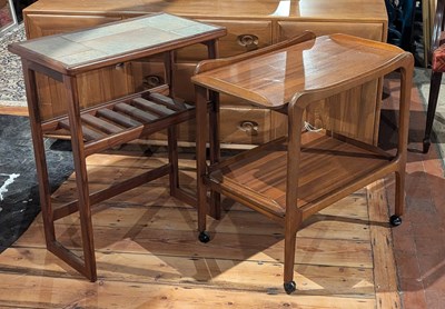 Lot 253 - A teak and tile top inset side table, 1970s,...