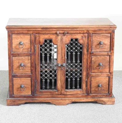 Lot 193 - A modern hardwood side cabinet, 100cm wide