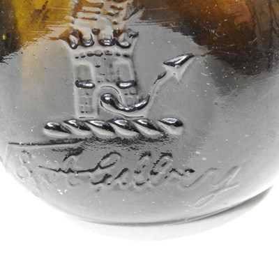 Lot 45 - A 19th century brown glass wine bottle,...