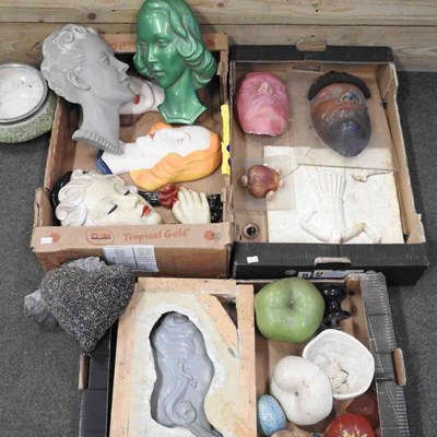 Lot 243 - A collection of Art Deco style wall masks,...