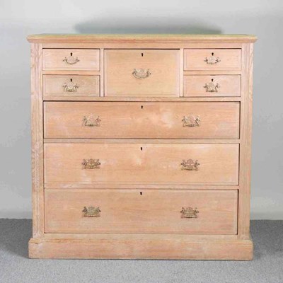 Lot 106 - A large late Victorian ash chest, containing...