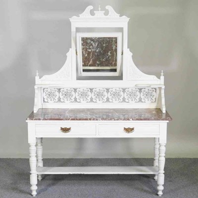 Lot 314 - An Edwardian and later white painted marble...