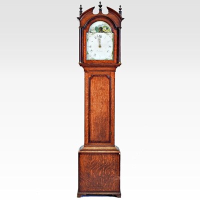 Lot 236 - A George III oak and mahogany crossbanded...