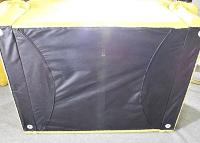 Lot 20 - A contemporary lime green velvet upholstered...