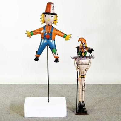 Lot 298 - A recycled tin figure, 75cm high, together...