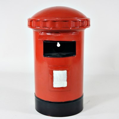 Lot 388 - A tin model post box, 28cm high