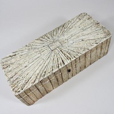 Lot 7 - A 19th century antler glove box, with a hinged...