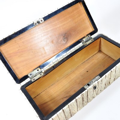 Lot 7 - A 19th century antler glove box, with a hinged...