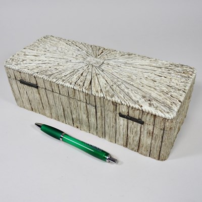 Lot 7 - A 19th century antler glove box, with a hinged...