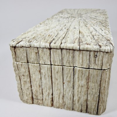 Lot 7 - A 19th century antler glove box, with a hinged...