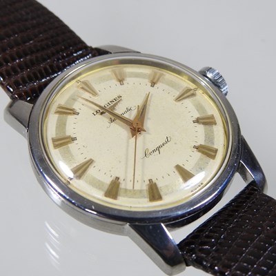 Lot 61 - A 1950's Longines Conquest steel cased gentleman's wristwatch