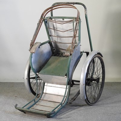 Lot 638 - A mid 20th century painted metal rickshaw,...