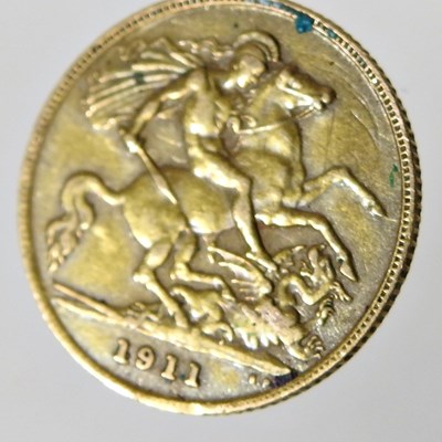 Lot 7 - A George V half sovereign, dated 1911