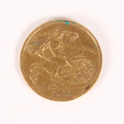 Lot 7 - A George V half sovereign, dated 1911