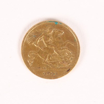 Lot 7 - A George V half sovereign, dated 1911