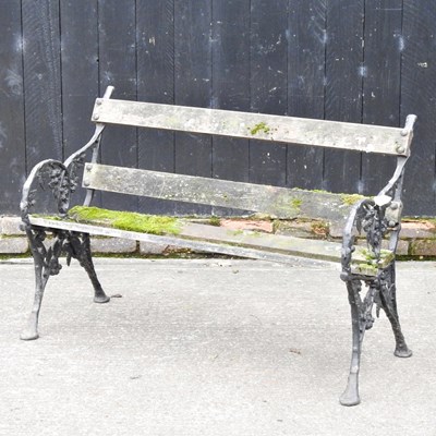 Lot 441 - A slatted wooden garden bench, with painted...